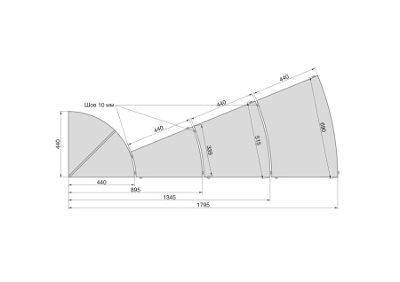 Радиальная тротуарная плитка Тиволи R1901-24 White Hills